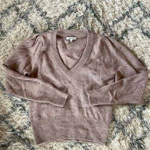Madewell Westgate V Neck Sweater in Donegal Blush
